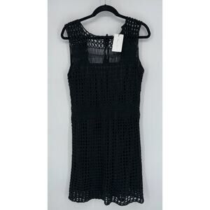 NEW Anthropologie Line & Dot‎ Crochet Dress Black Large Boho Festival Beach
